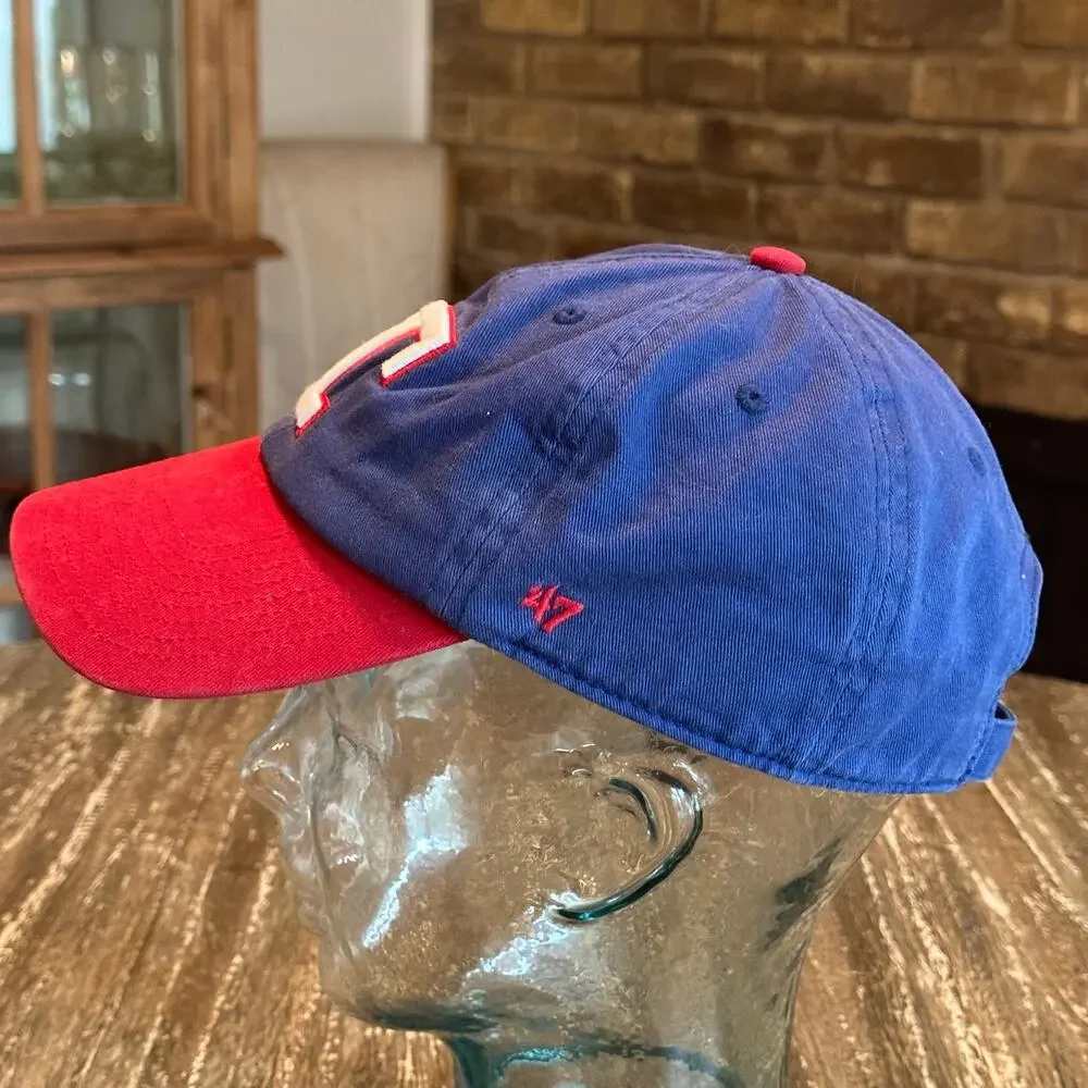 47 Brand Texas Rangers Retro Vintage Block T Unstructured Strapback Hat Cap